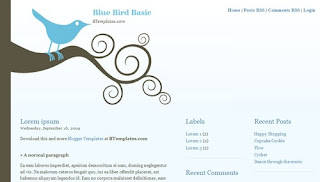 Blue Bird Basic Blogger Template