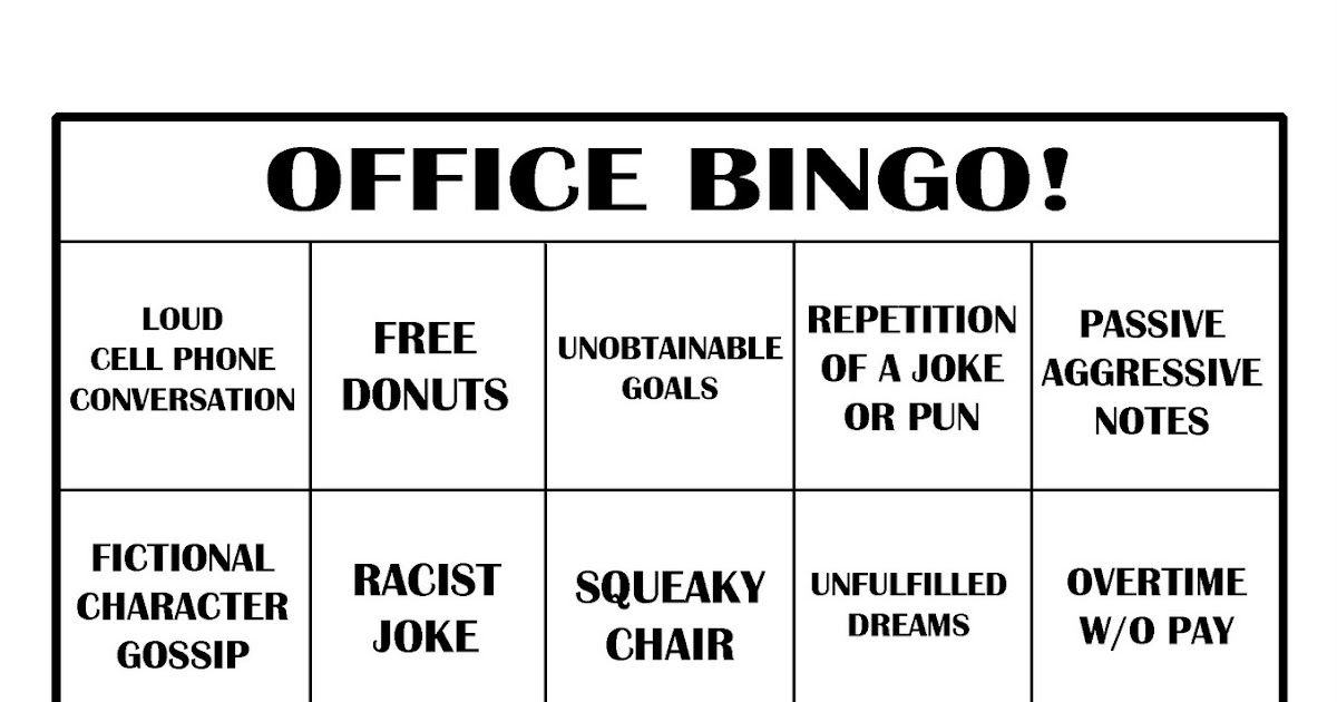 office jargon bingo