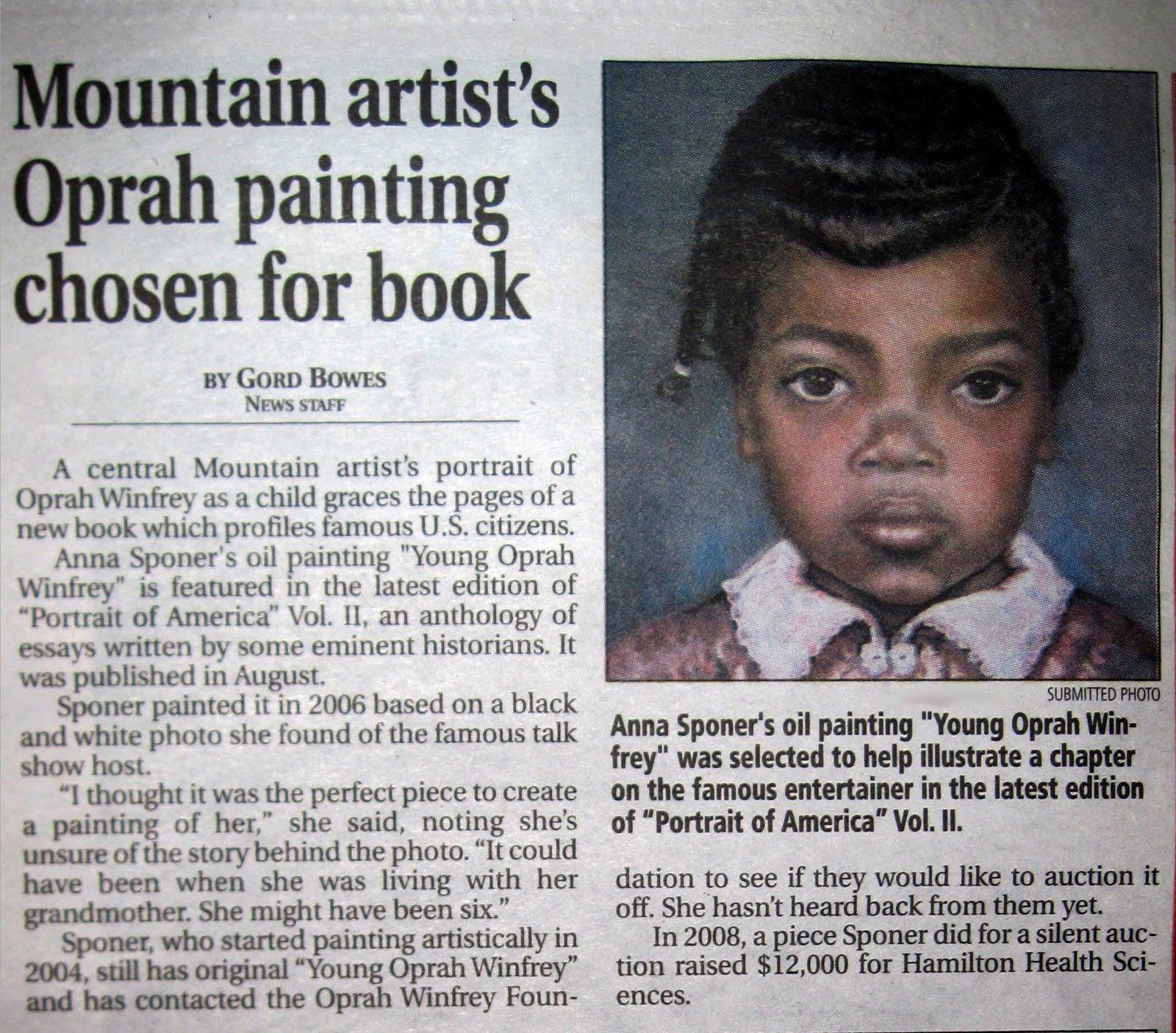 The Art World by Canadian Artist Anna Sponer Young Oprah Winfrey The
