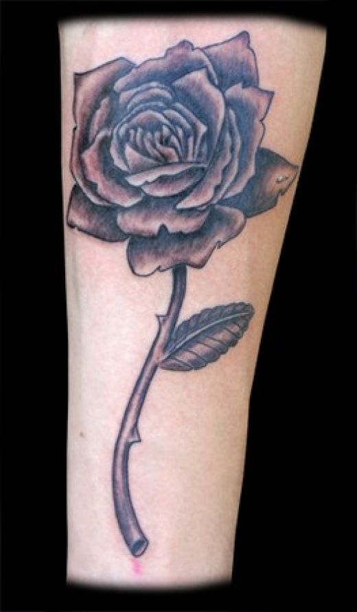 Nice lil Black Rose Tattoo on the arm I likes this one 