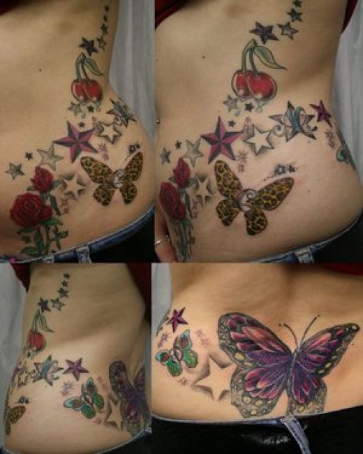 Star Tattoos For Girls On Lower Back. Lower Back Star Tattoos