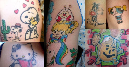 The first of my Cartoon Tattoo Designs is this little collection of cartoon