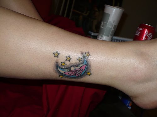 star tattoos on feet. tattoos on foot stars.