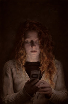 Dan Witz - Elizabeth's Cell Phone - oil and mixed media on canvas - 2007