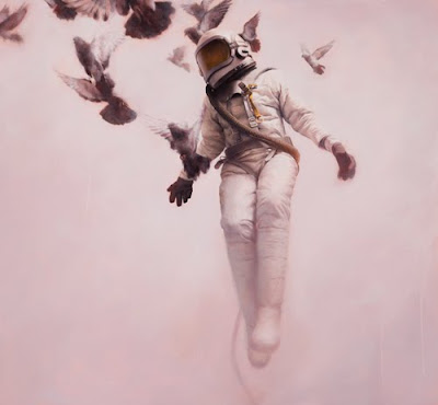 Jeremy Geddes - White Cosmonaut - oil on board - 2009