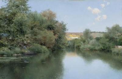Emilio Sanchez-Perrier - Elnalaje - Alcala - oil on panel - 14x21,6 in @Artnet