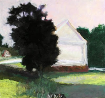 Wolf Kahn - At the Guilford Center II - oil on canvas - 24x26 in - 2008