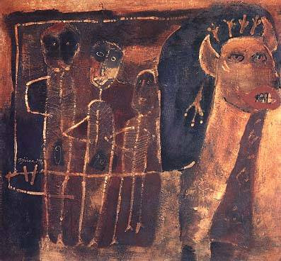 Made Djirna - Memory of the past - mixed media - 131x141 cm - 1995