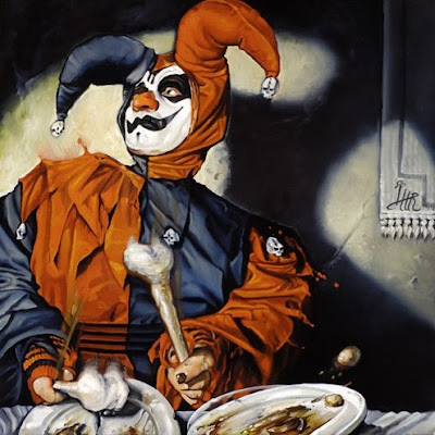 Lee Harvey Roswell - Table Manners - oil on canvas - 10x10 in - 2008