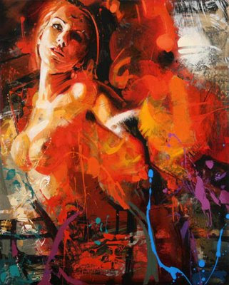Rafael Espitia - From Serie Mis Mujeres - Que hago? - acrilico sobre lienzo - 1,30x1,05 mts - 2009