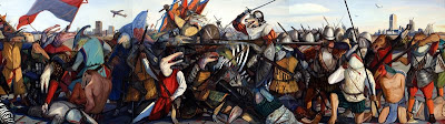 Jiayi Song - The War - oil on canvas - 130x486 cm - 2008@Kashya Hildebrand