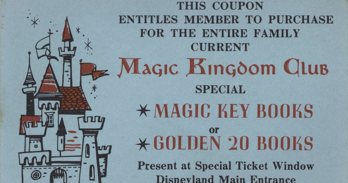 Vintage Disneyland Tickets Magic Kingdom Club Coupon 1959