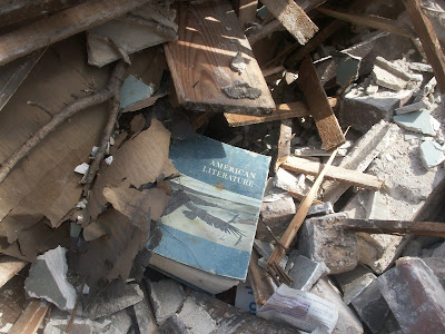 Books found during the demolition of the North Shore School of Rogers Park