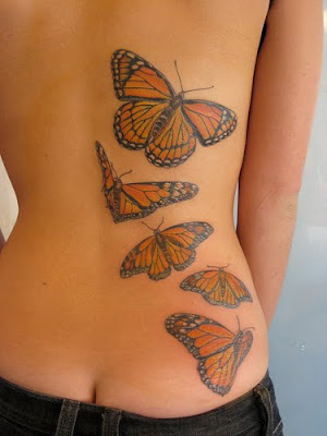 Japanese butterflies tattoo design