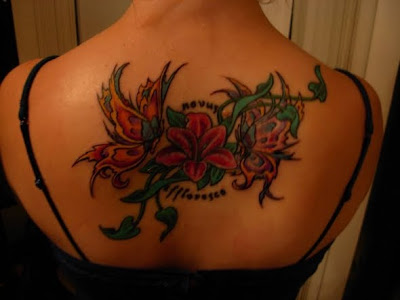 Flower+Buutterfly Tattoo Design