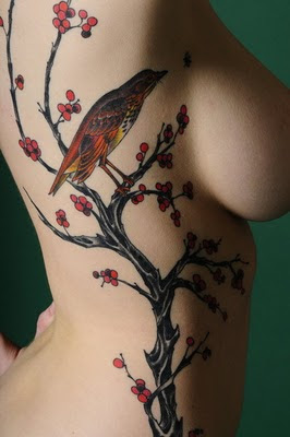 Cherry Blossom Tattoo_Bird Tattoo Design