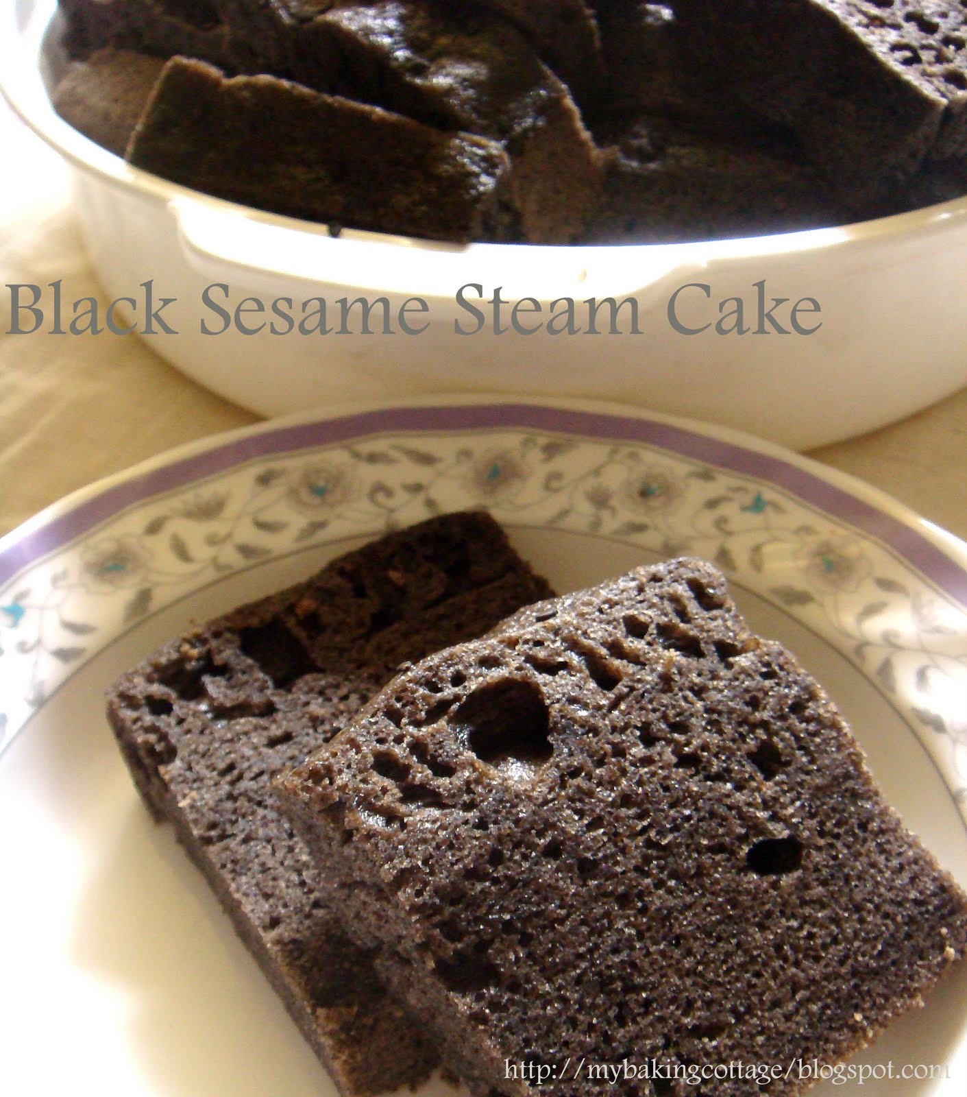My Baking Cottage Steam black sesame cake