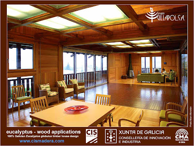 Eucalyptus globulus timber uses catalogue: wood flooring, windows, wall panels, structural elements and furniture made in Galicia (Spain) / Catálogo de Parquet, ventanas, paneles, vigas y elementos estructurales y muebles fabricados con madera de Eucalipto Blanco (Eucalyptus globulus) en Galicia (España) / Gustavo Iglesias Trabado / GIT Forestry Consulting, Consultoría y Servicios de Ingeniería Agroforestal, Galicia, España, Spain / Eucalyptologics, information resources on Eucalyptus cultivation around the world / Eucalyptologics, recursos de informacion sobre el cultivo del eucalipto en el mundo