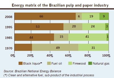 Brazilian pulp and paper industry uses renewable fuels up to 85%, a timber fueled industry / La industria de celulosa y papel del Brasil usa hasta un 85% de energia renovable, su energia es la madera / Gustavo Iglesias Trabado, Roberto Carballeira Tenreiro and Javier Folgueira Lozano / GIT Forestry Consulting SL, Consultoría y Servicios de Ingeniería Agroforestal, Lugo, Galicia, España, Spain / Eucalyptologics, information resources on Eucalyptus cultivation around the world / Eucalyptologics, recursos de informacion sobre el cultivo del eucalipto en el mundo / Image courtesy Bracelpa, Brazilian Pulp and Paper Asociation