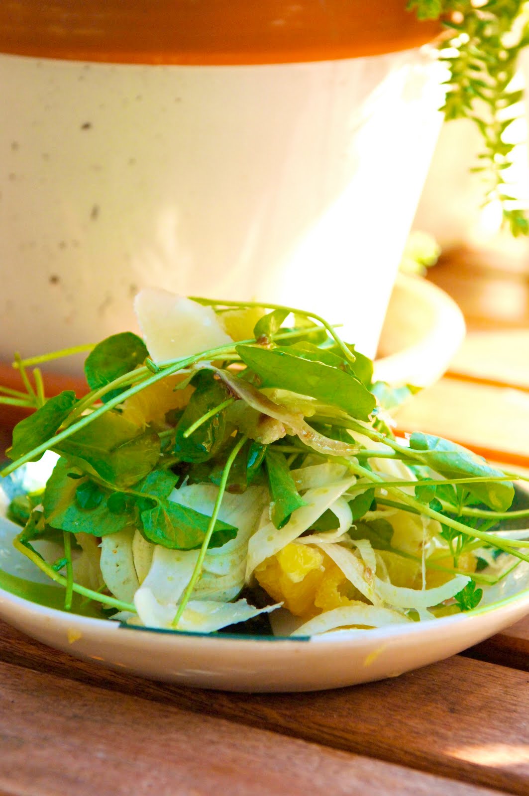 dash and bella FENNEL, WATERCRESS, AND ORANGE SALAD WITH FIG DRESSING