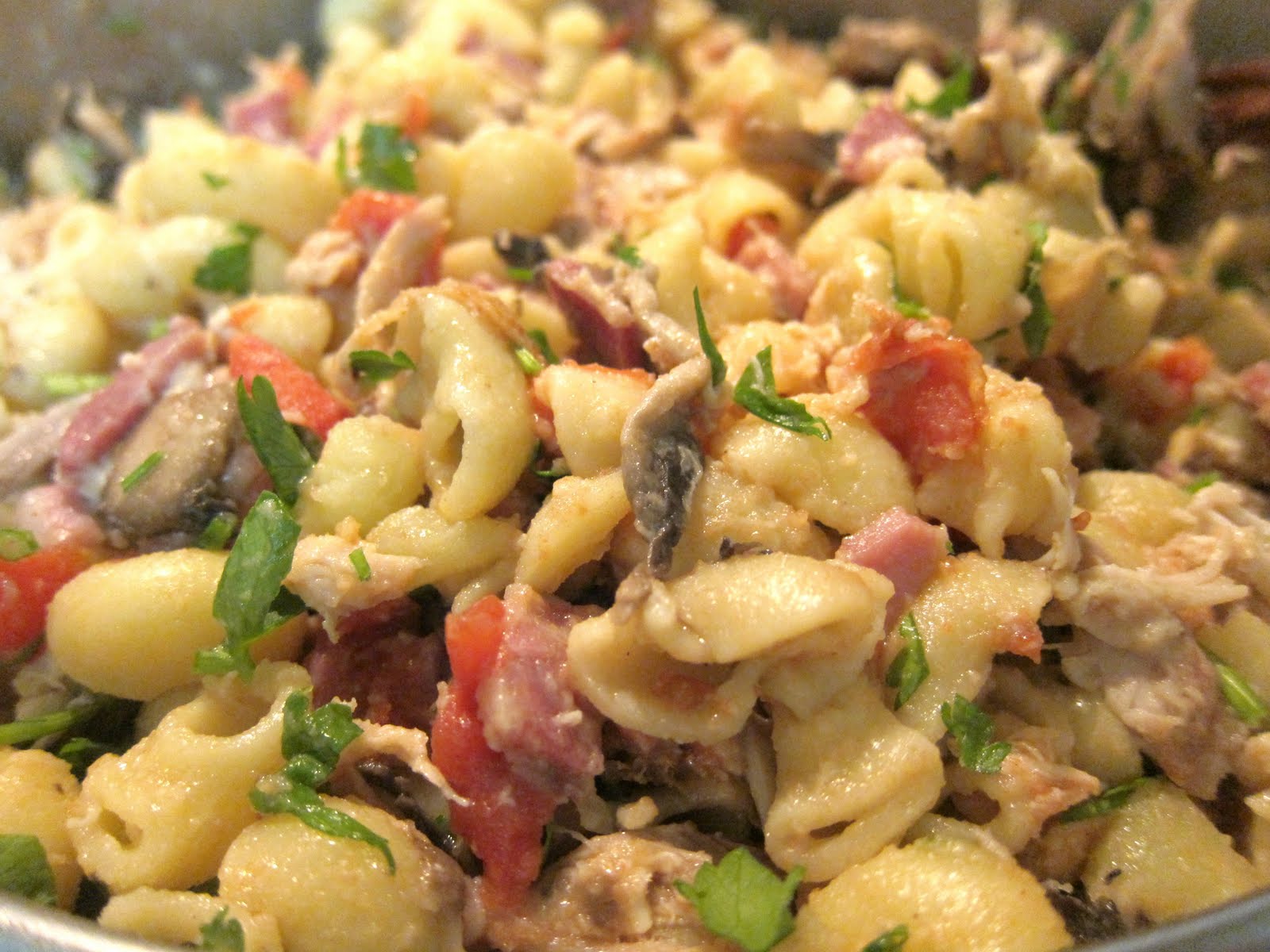 Saucy Thyme Chicken, Mushroom and Brie Pasta Bake