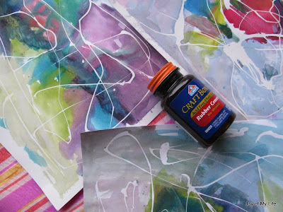 rubber cement masking with watercolors kids art