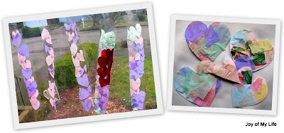 kids craft tissue paper valentine's day hearts