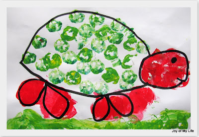 kids art vegetable stamp printing painting with okra potatoes