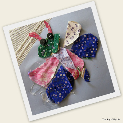 greeting cards with fabric and paper caterpillar butterfly children's project