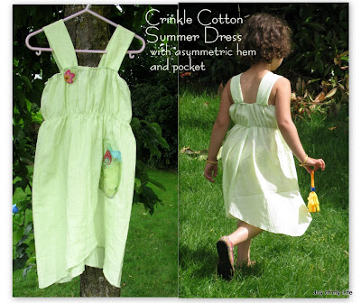 Sewing: Simple Crinkle Cott0n Summer Dress with Asymmetrical Hem