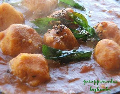 quick and easy recipe lentil ball stew paruppu urundai kozhambu