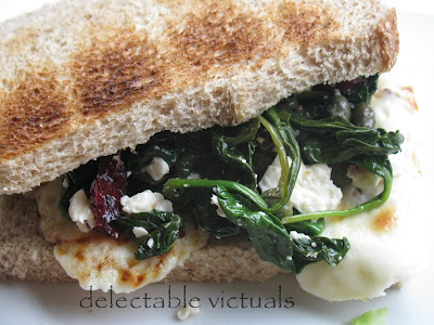 Wilted Spinach Sandwich, Cabbage Paruppusili, Spicy Chicken