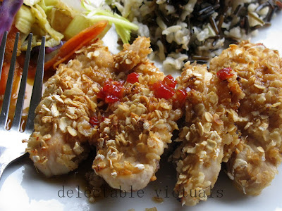 Oats Encrusted Chicken with Wild Rice
