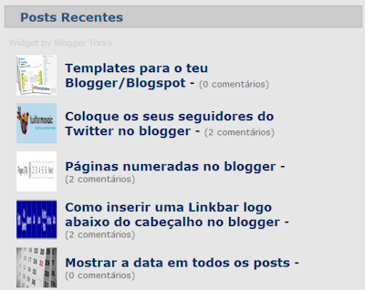 Posts Recentes com imagens em minatura