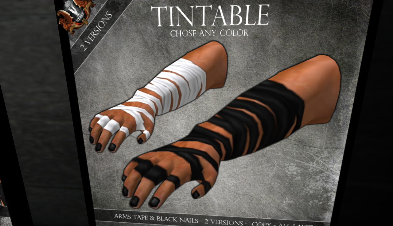 V TATTOO STORE ARM TAPE & BLACK NAILS