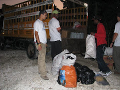 Loading up to give out food in Port Au Prince