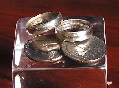 Silver ring from 25 cents
