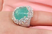 Lea Michelle With A Mint Green And Diamond Cocktail Ring2
