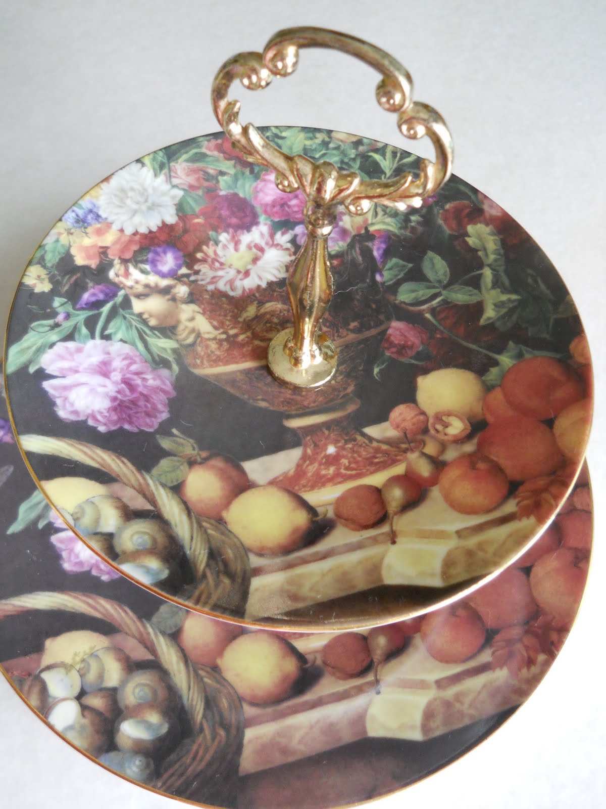 Country Treasures 2 tiers cake serving plate from Czech for SALE