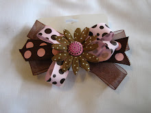 Pink and Brown Bow #B3