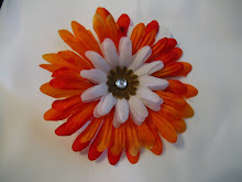Orange/Brown/  White flower #F3