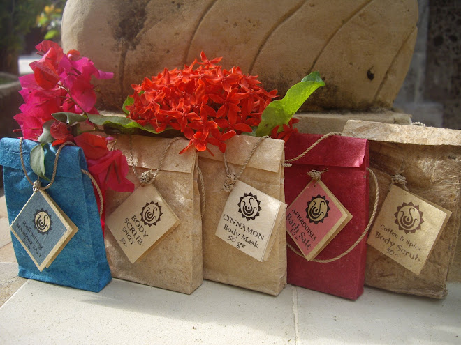 SALTS, SCRUBS, MASKS FROM UTAMA SPICE AND THE ISLAND OF THE GODS, PAPER BAG PACKAGING