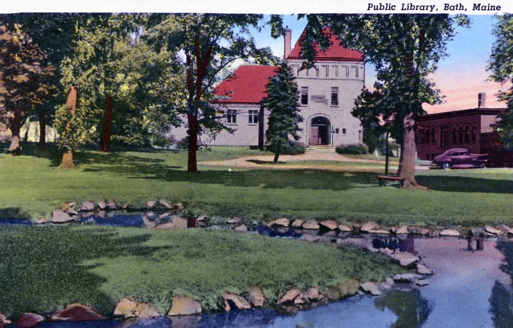 Library Postcards Public Library, Bath, Maine