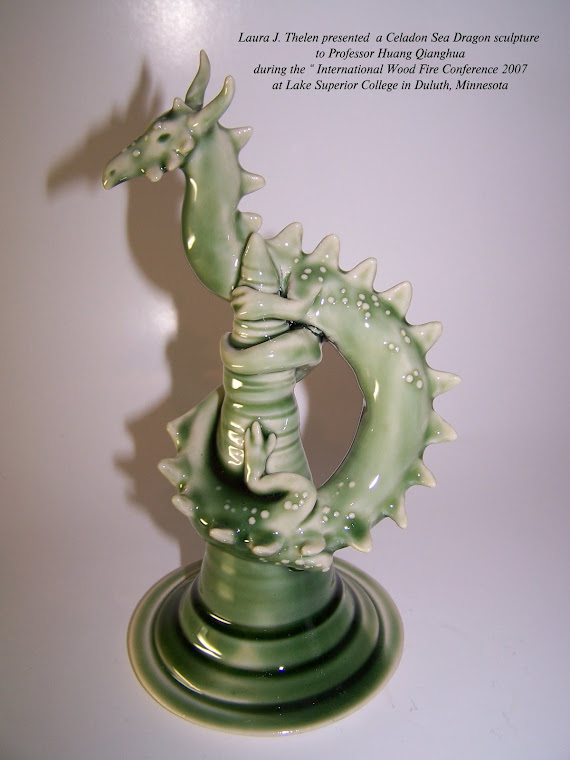 Green Celadon Dragon On Pedistal