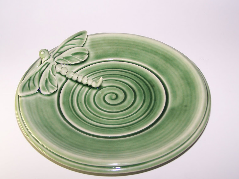 Celadon Dragonfly Plate