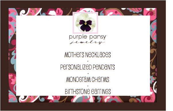 Purple Pansy Personalized Jewelry