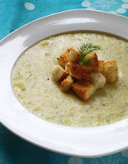 Creamy Potato Dill Soup with Pan-Toasted Croutons from RHIW