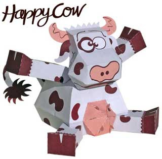 Les PAPERS TOYS Happy-cow-papercraft