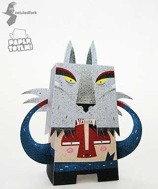 Paper Totem Boy WOlf