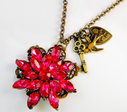 Hot Pink Charm Necklace